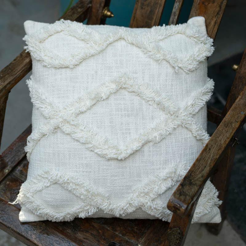 Buy Pristine White Tufted Cushion Cover Cushion Covers from Vaaree