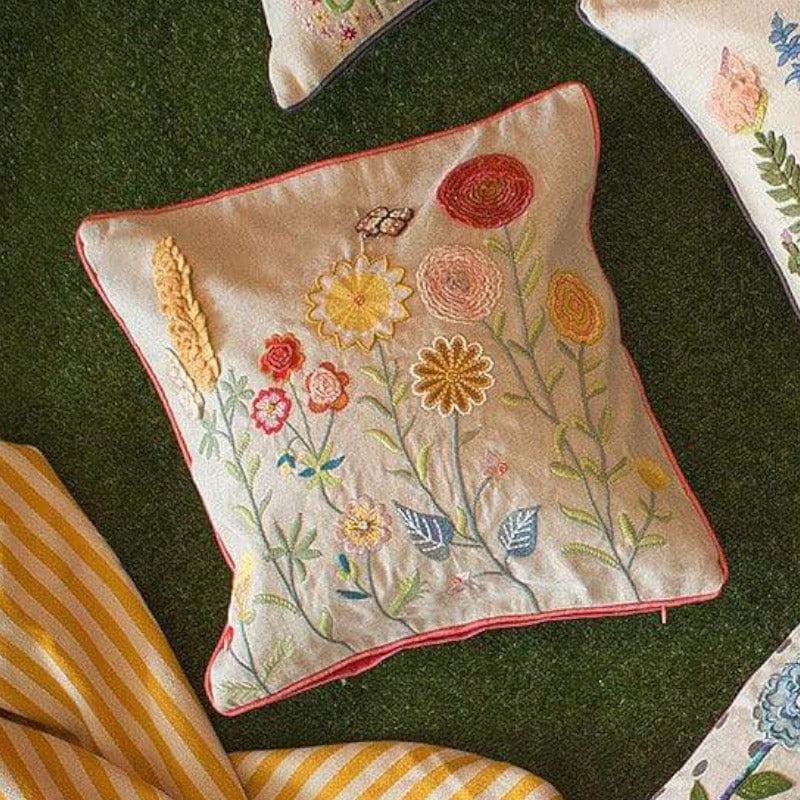 Cushion Covers - Ranunculus Embroidered Cushion Cover