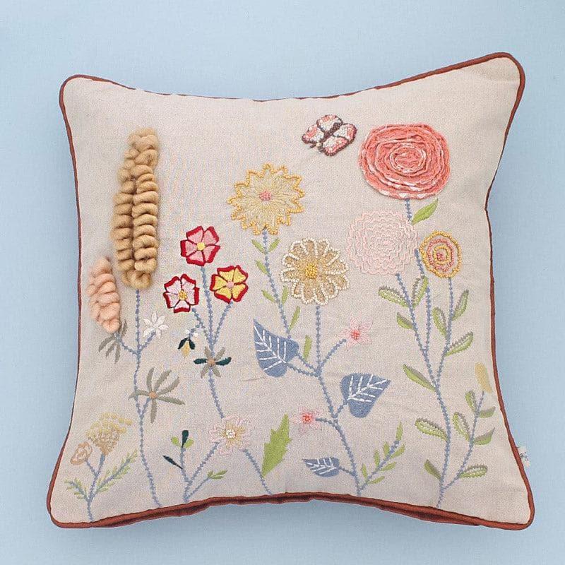 Buy Ranunculus Embroidered Cushion Cover Cushion Covers from Vaaree