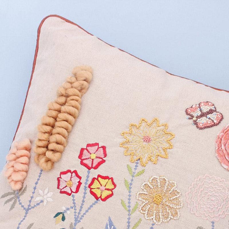 Buy Ranunculus Embroidered Cushion Cover Cushion Covers from Vaaree