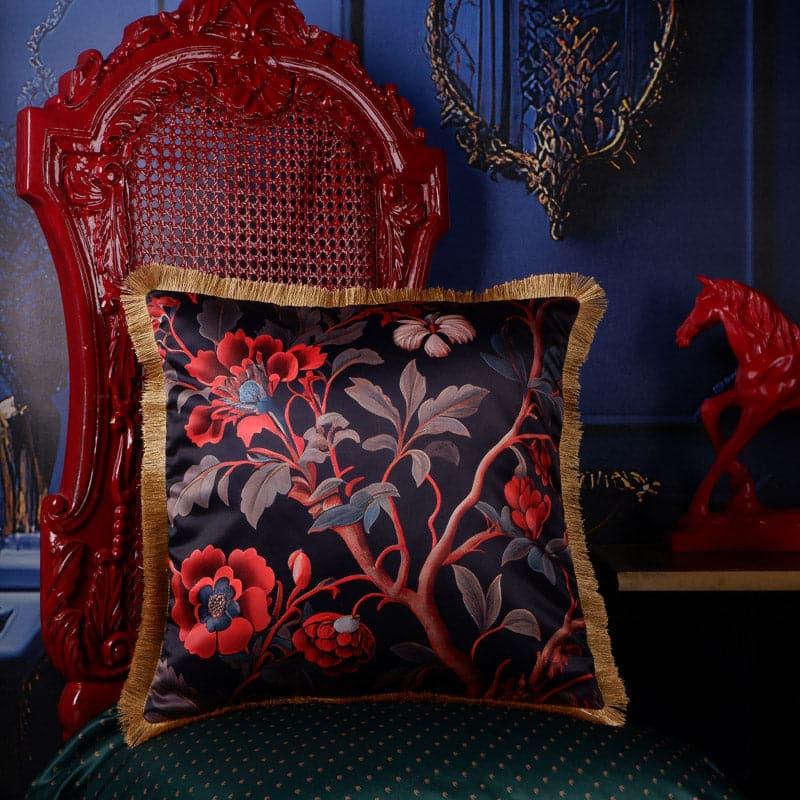 Buy Red Blooming Garden Cushion Cover Cushion Covers from Vaaree