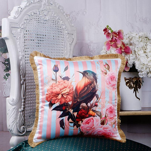Cushion Covers - Robin Flora Tropical Cushion Cover - Pink
