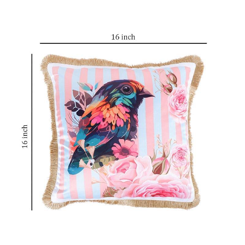 Buy Robin Whimsy Tropical Cushion Cover - Pink Cushion Covers from Vaaree