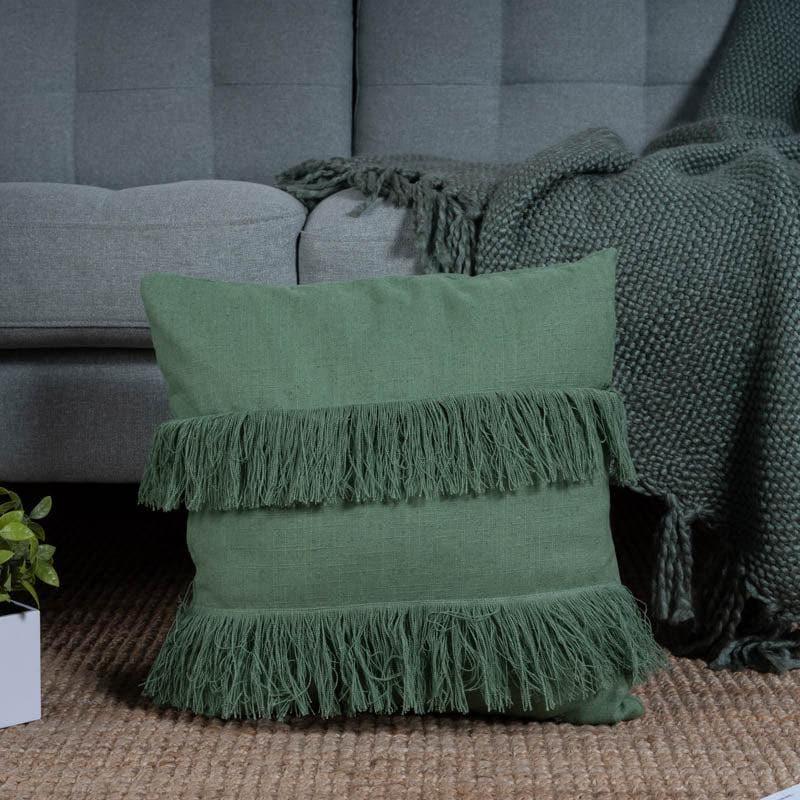 Buy Cushion Covers - Sage Tassels Cushion Cover at Vaaree online