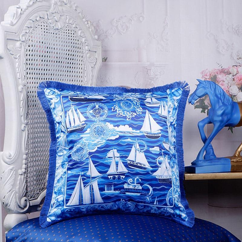 Buy Sails The Sea Indigo Cushion Cover Cushion Covers from Vaaree