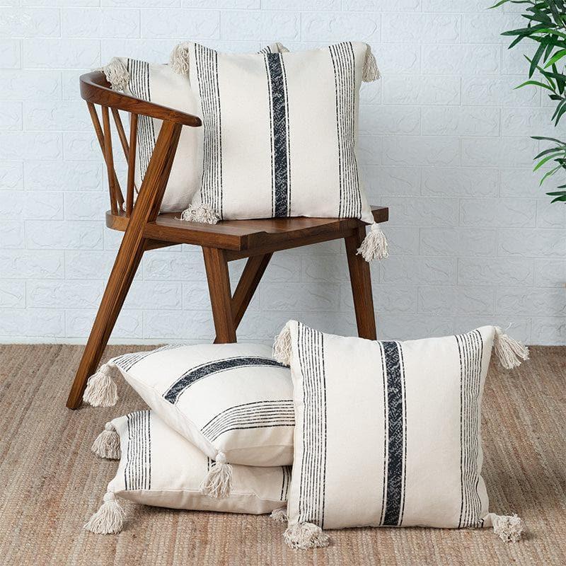 Cushion Covers - Striped White Cushion Cover - Set Of Five