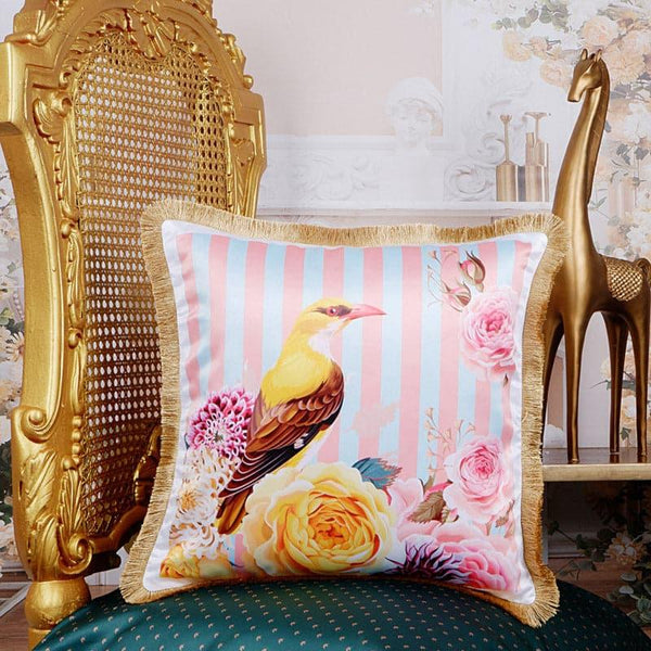 Cushion Covers - Swallow Whimsy Tropical Cushion Cover - Pink