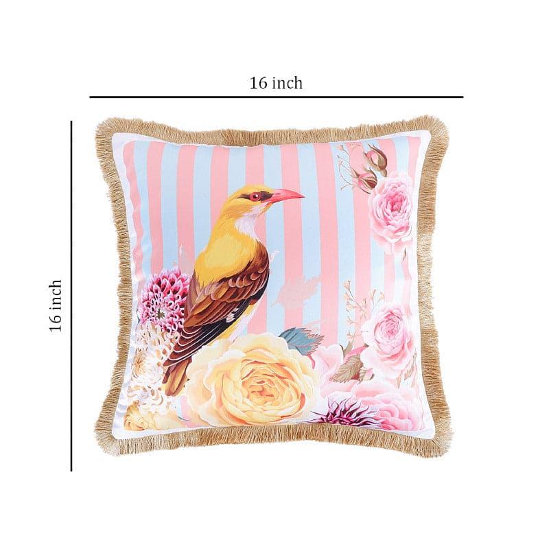 Buy Swallow Whimsy Tropical Cushion Cover - Pink Cushion Covers from Vaaree