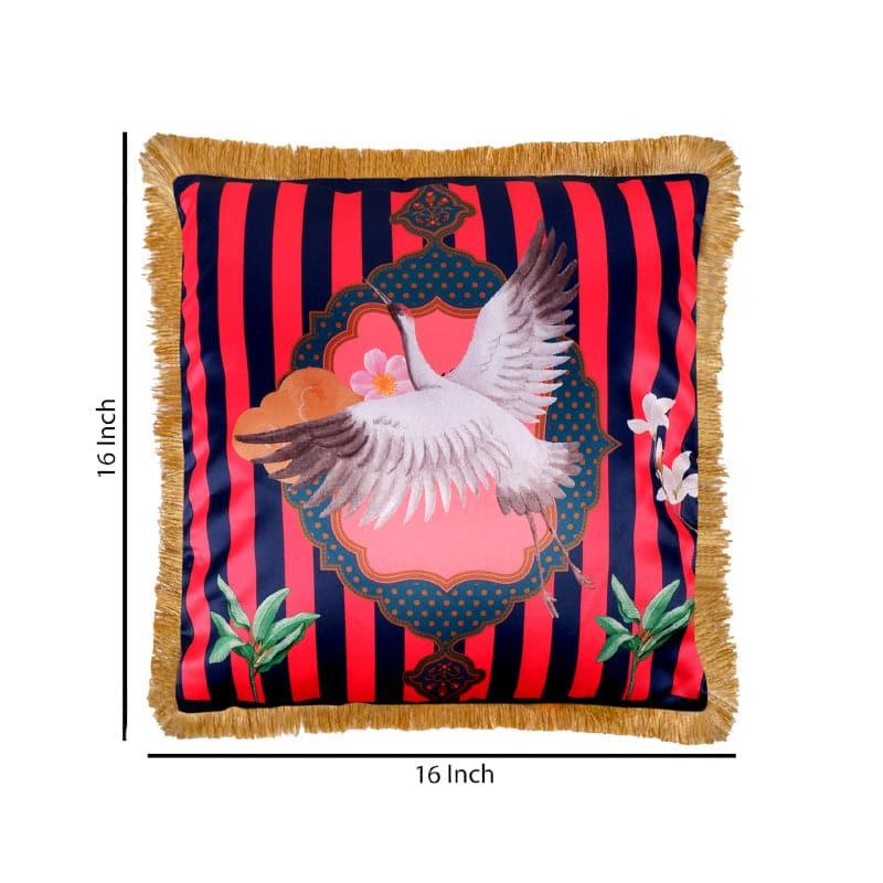 Buy The Divine Bird Cushion Cover - Red Cushion Covers from Vaaree