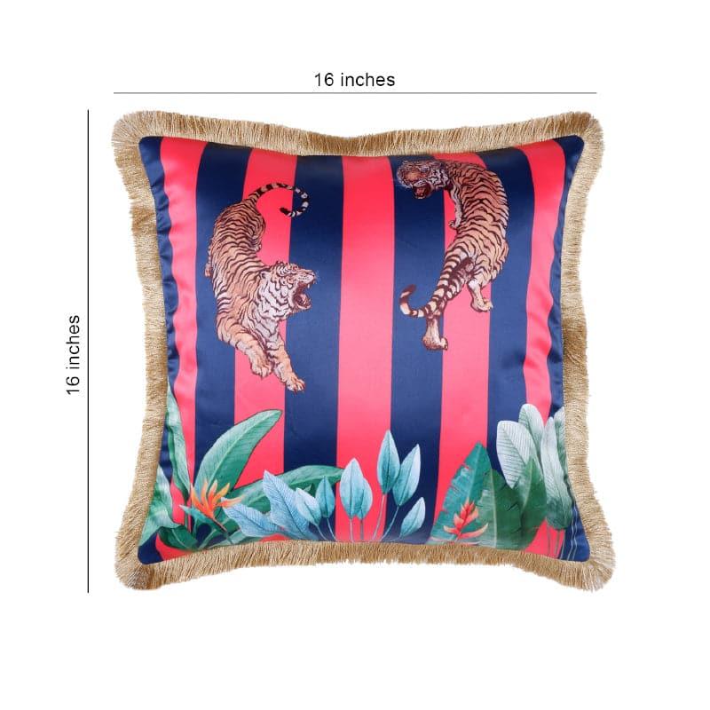 Buy Tiger Fuse Tropical Cushion Cover - Red Cushion Covers from Vaaree