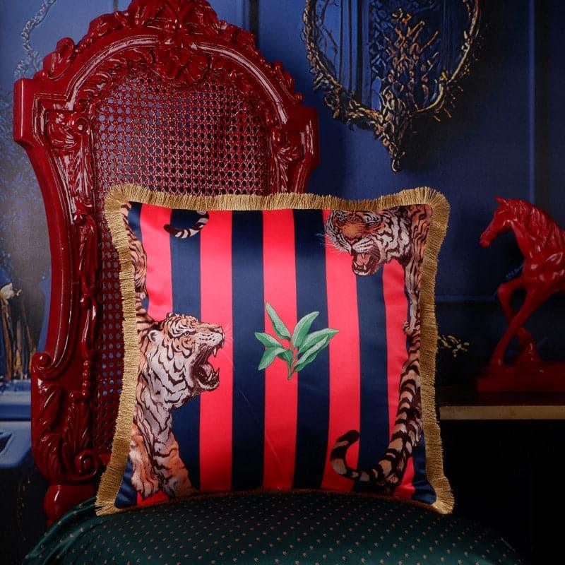 Buy Tiger Trail Cushion Cover - Red Cushion Covers from Vaaree