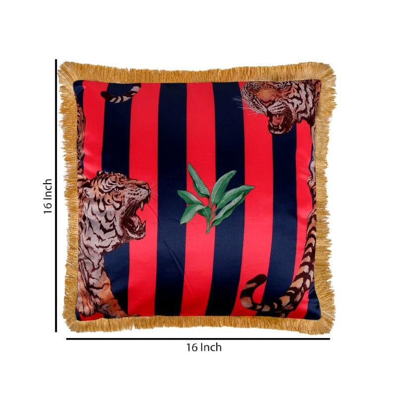 Buy Tiger Trail Cushion Cover - Red Cushion Covers from Vaaree