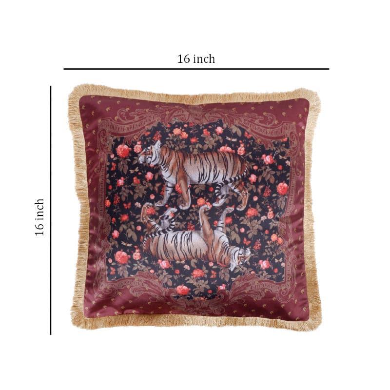 Buy Tigressh Charm Royale Cushion Cover (Brown) Cushion Covers from Vaaree