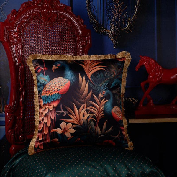 Cushion Covers - Tropical Peacock Garden Cushion Cover