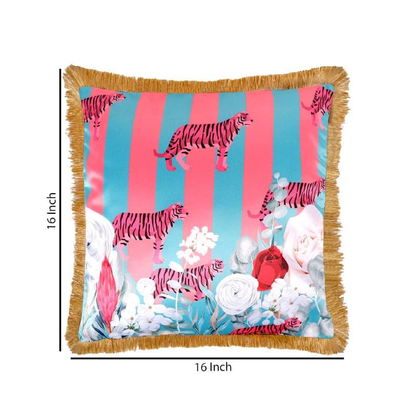 Buy Tropical Tiger Parade Cushion Cover - Green Cushion Covers from Vaaree