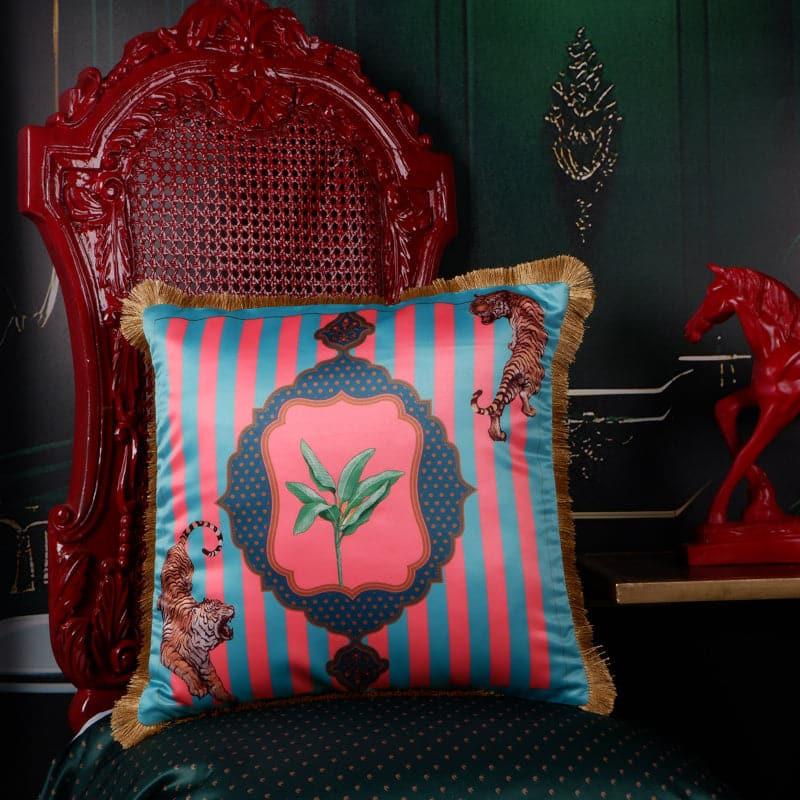 Buy Tropical Tiger Truce Cushion Cover - Green Cushion Covers from Vaaree