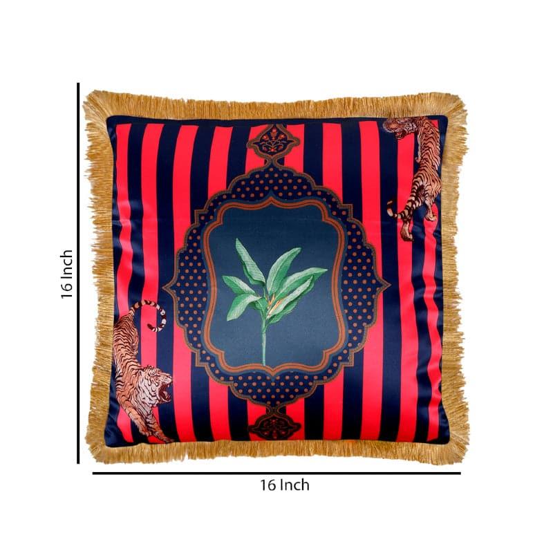 Buy Tropical Tiger Truce Cushion Cover - Red Cushion Covers from Vaaree