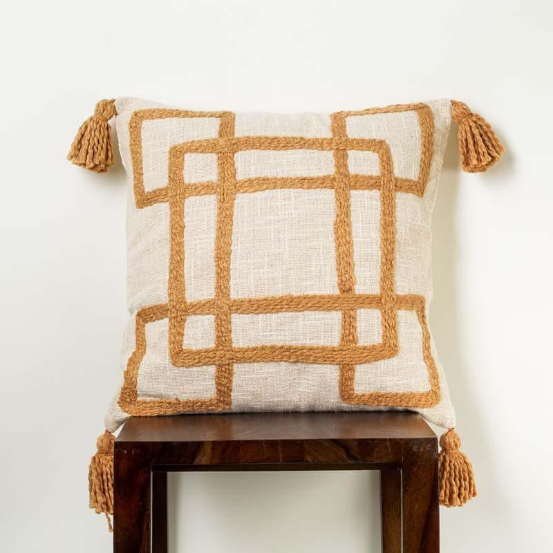 Buy Cushion Covers - Tufted Caramel Cushion Cover at Vaaree online