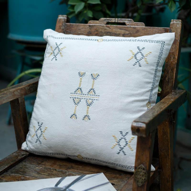 Buy White Embroidered Cushion Cover Cushion Covers from Vaaree