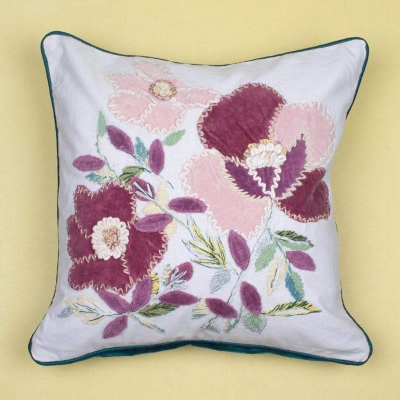 Buy Winter Rose Embroidered Cushion Cover Cushion Covers from Vaaree