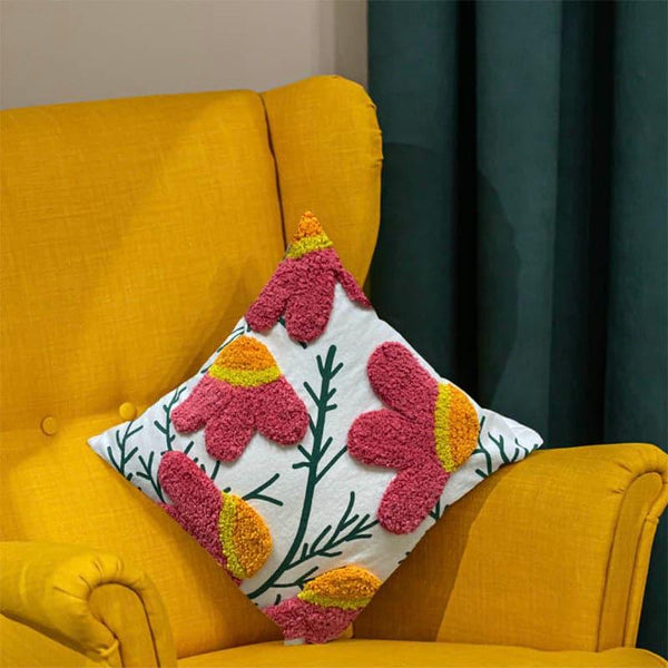Cushion Covers - Zinnia Bloom Tufted Cushion Cover