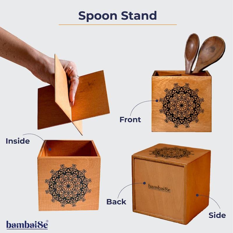 Cutlery Stand - Hira Ethnic Cutlery Holder - Brown