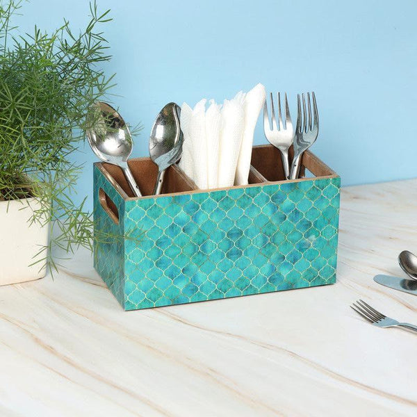 Cutlery Stand - Blue Ombre Patterened Cutlery Holder