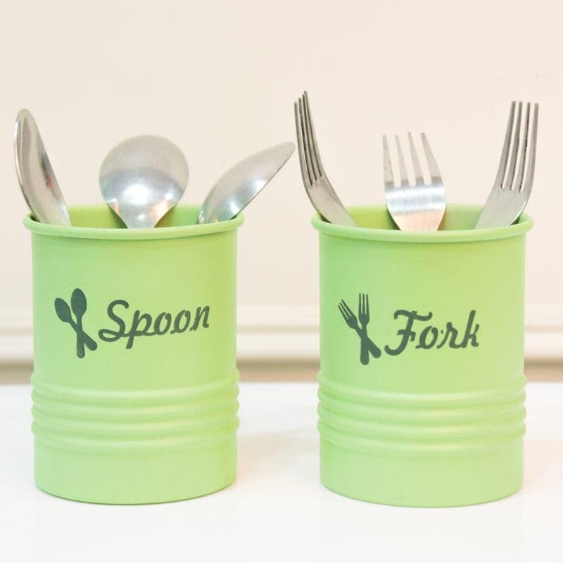 Buy Ferrous Fun Cutlery Holder (Green) - Set Of Two Cutlery Stand from Vaaree