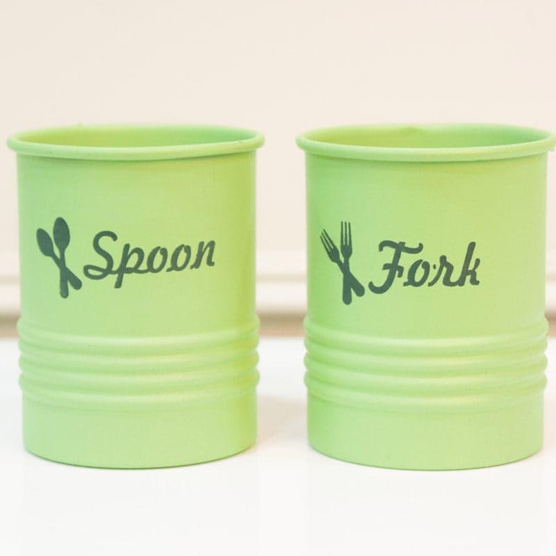 Buy Ferrous Fun Cutlery Holder (Green) - Set Of Two Cutlery Stand from Vaaree