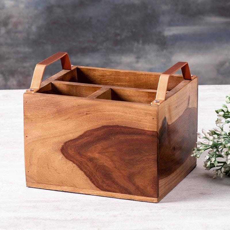 Buy Iroko Cutlery Holder - Copper Cutlery Stand from Vaaree