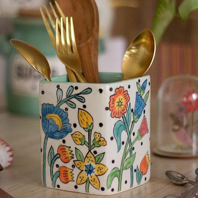 Buy Kelly Green Handpainted Cutlery Holder Cutlery Stand from Vaaree