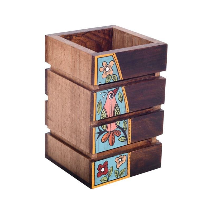 Cutlery Stand - Tribal Birdie Wooden Cutlery Holder