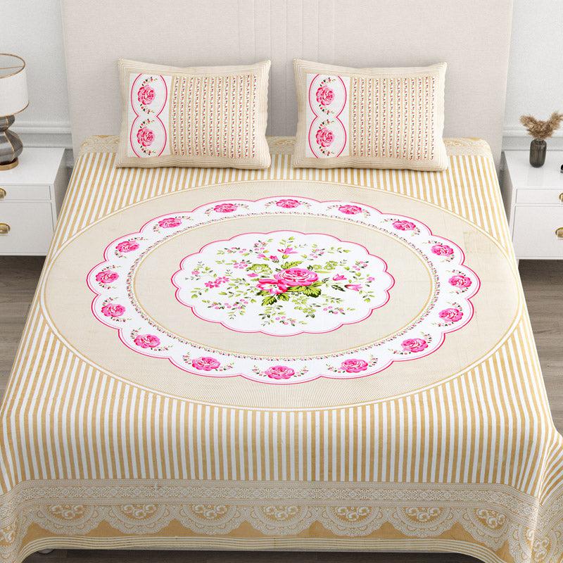 Buy Magnus Floral Bedsheet - Cream Bedsheets from Vaaree