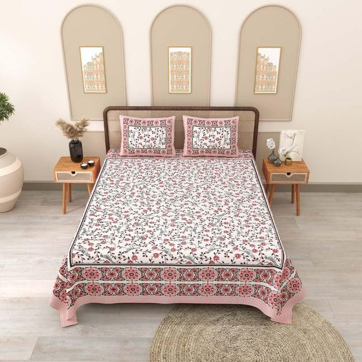 Buy Aarna Printed Bedsheet - Pink at Vaaree online | Beautiful Bedsheets to choose from