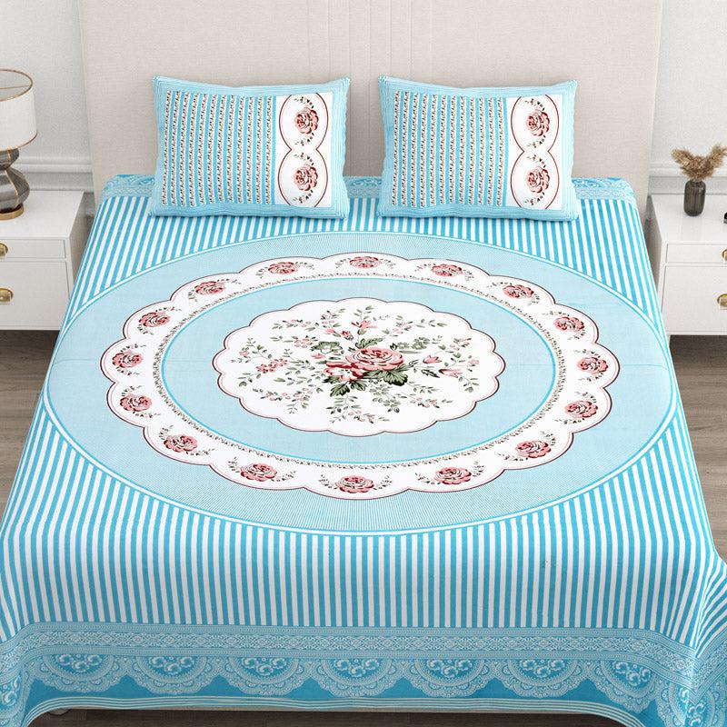 Buy Magnus Floral Bedsheet - Blue Bedsheets from Vaaree