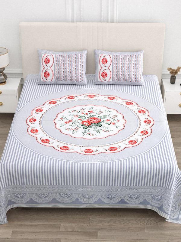 Buy Magnus Floral Bedsheet - Dark Blue Bedsheets from Vaaree