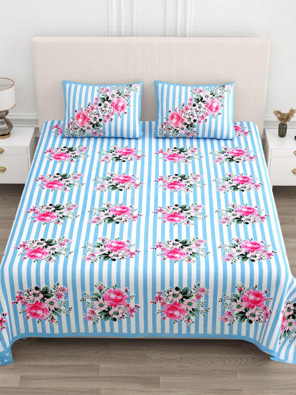 Buy Oliver Floral Bedsheet - Blue Bedsheets from Vaaree