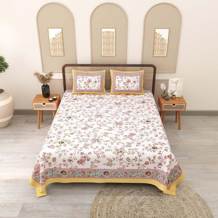 Buy Dithi Printed Bedsheet - Pink at Vaaree online | Beautiful Bedsheets to choose from