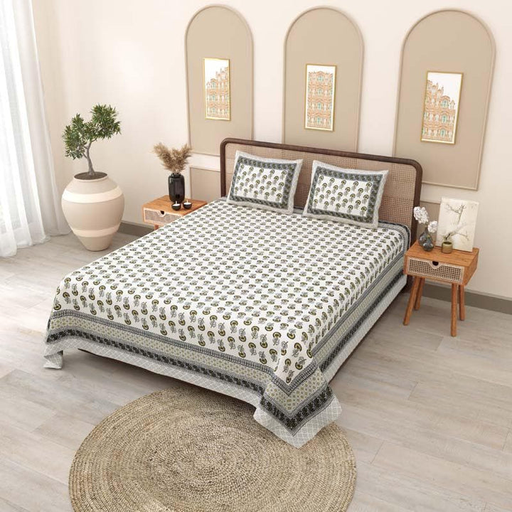 Buy Himani Printed Bedsheet - Grey at Vaaree online | Beautiful Bedsheets to choose from