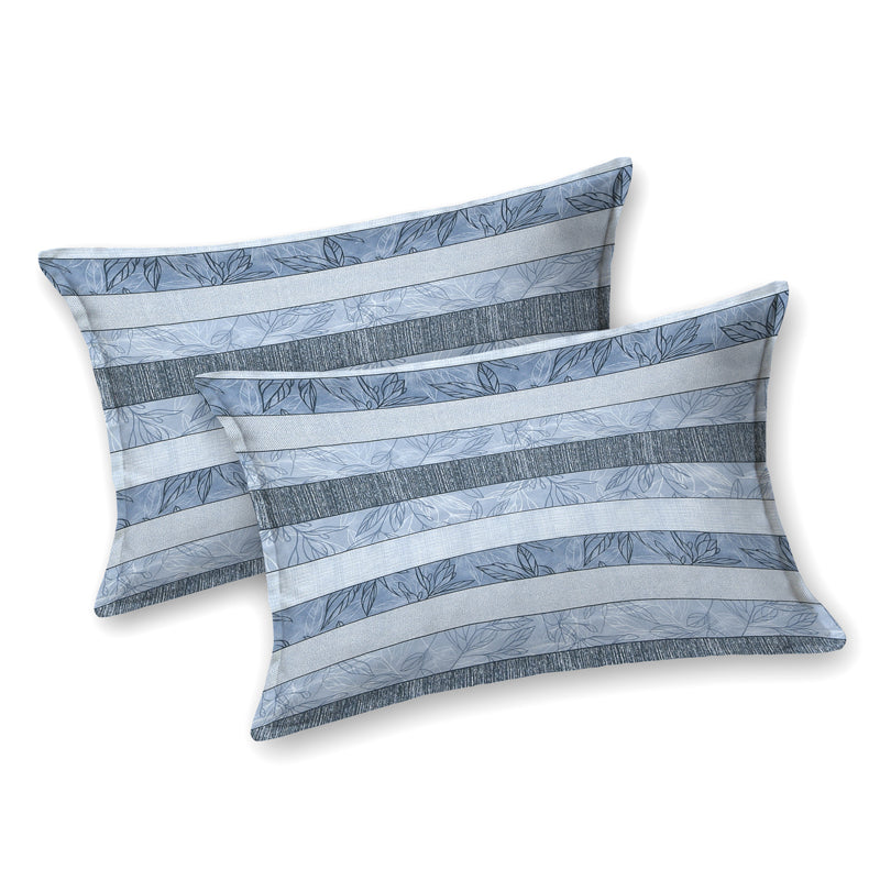 Bedsheets - Ishya Striped Bedsheet - Blue