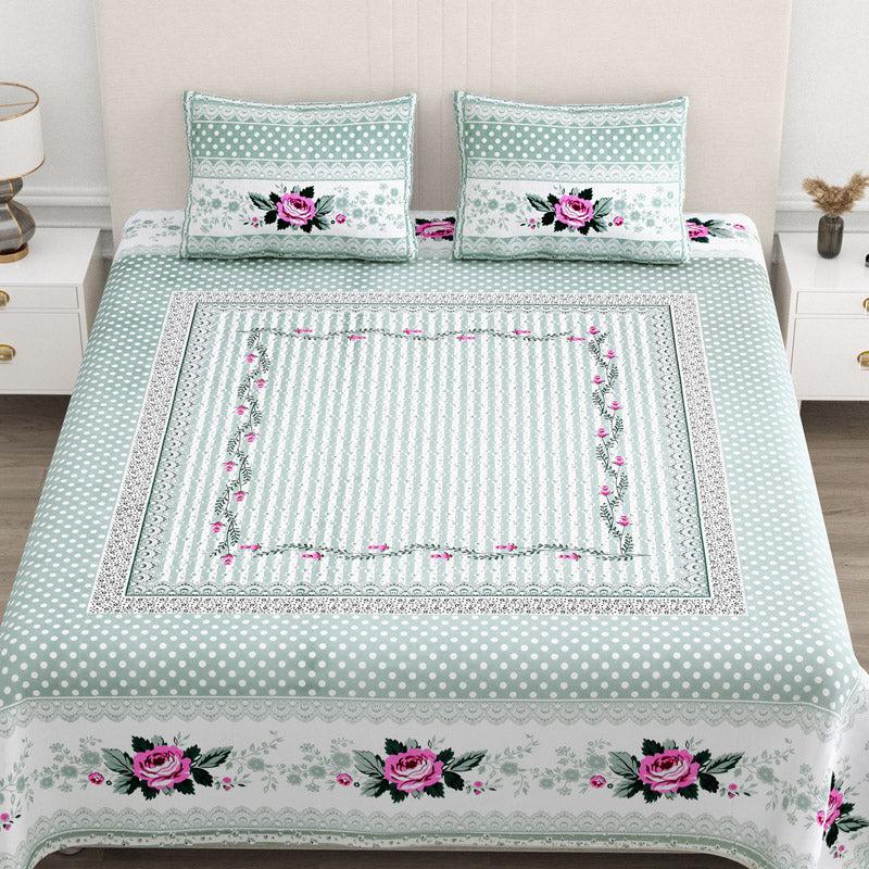 Buy Kellan Floral Bedsheet - Green Bedsheets from Vaaree