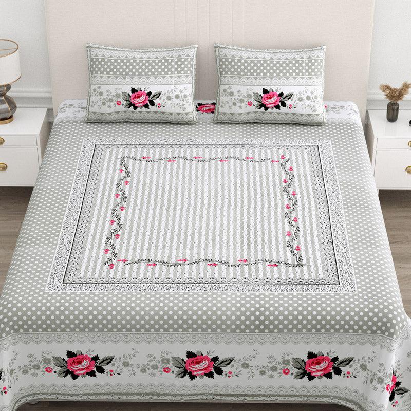 Buy Kellan Floral Bedsheet - Grey Bedsheets from Vaaree