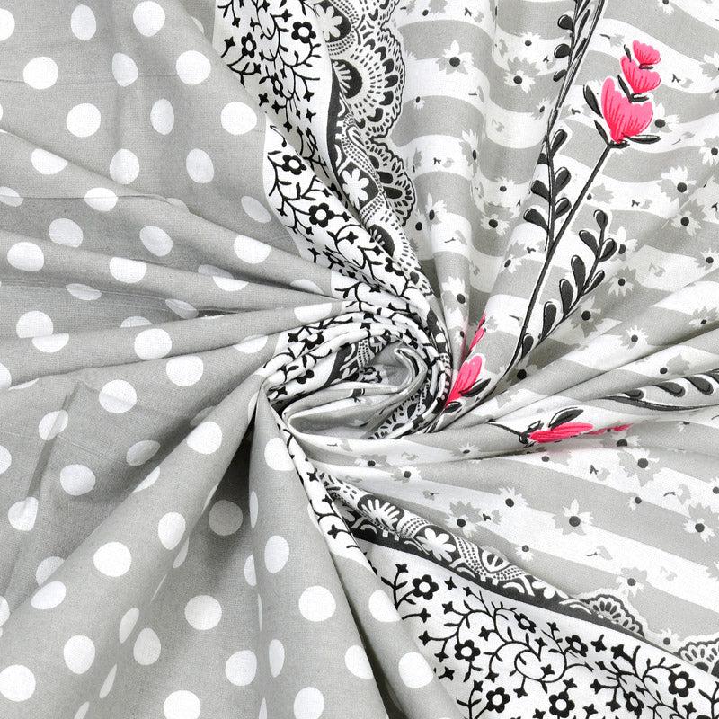 Buy Kellan Floral Bedsheet - Grey Bedsheets from Vaaree