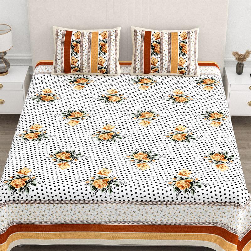 Buy Livia Floral Bedsheet - Yellow Bedsheets from Vaaree