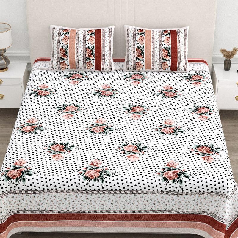 Buy Livia Floral Bedsheet - Maroon Bedsheets from Vaaree