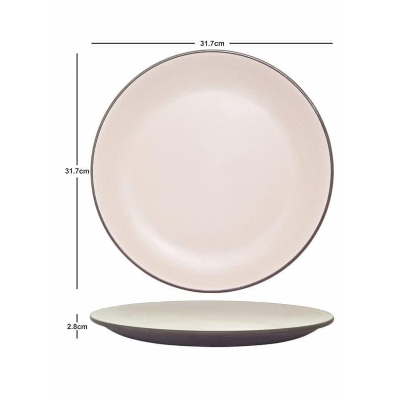 Buy Abza Dinner Plate (Ivory) - Set Of Six Dinner Plate from Vaaree