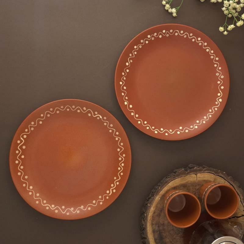 Buy Alpana Ceramic Dinner Plate - Set Of Two Dinner Plate from Vaaree