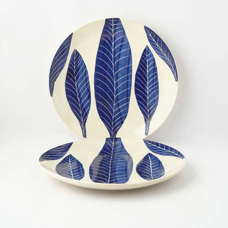 Dinner Plate - Foliole Ceramic Dinner Plate - Set Of Two