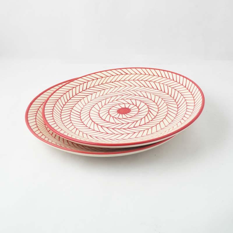 Dinner Plate - Tirion Ceramic Dinner Plate (Red) - Set Of Two