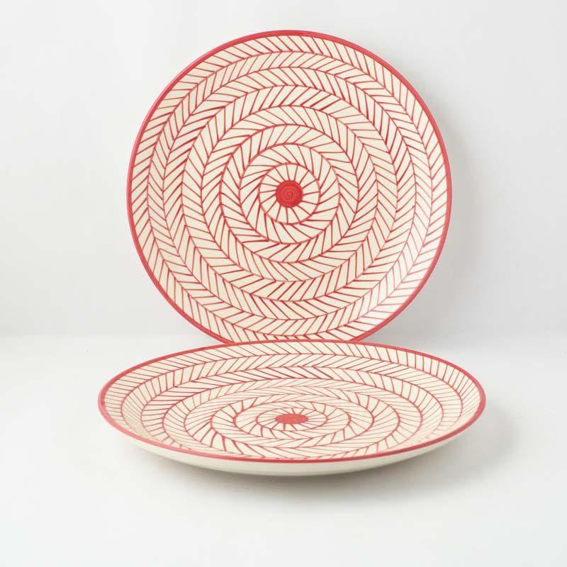 Dinner Plate - Tirion Ceramic Dinner Plate (Red) - Set Of Two